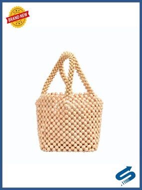 Handmade Wooden Beaded Clutch Small Tote Evening Bag for Party